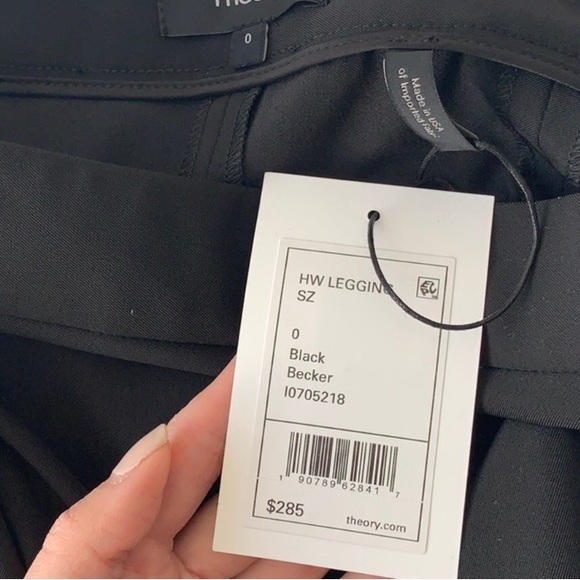 NWOT Theory stretch work pant leggings with ankle zips - Picture 3 of 4